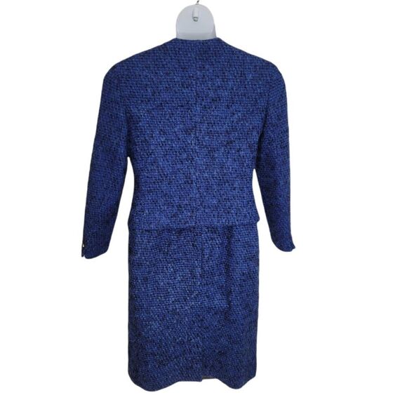 VINTAGE 70s Pendleton suit blue tweed academia wool skirt set S/M - Picture 2 of 14